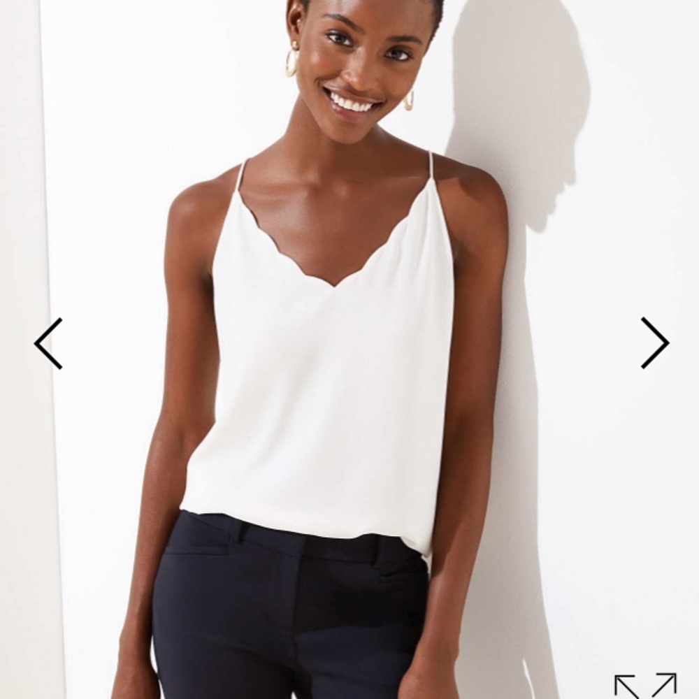 LOFT scalloped edge strappy cami